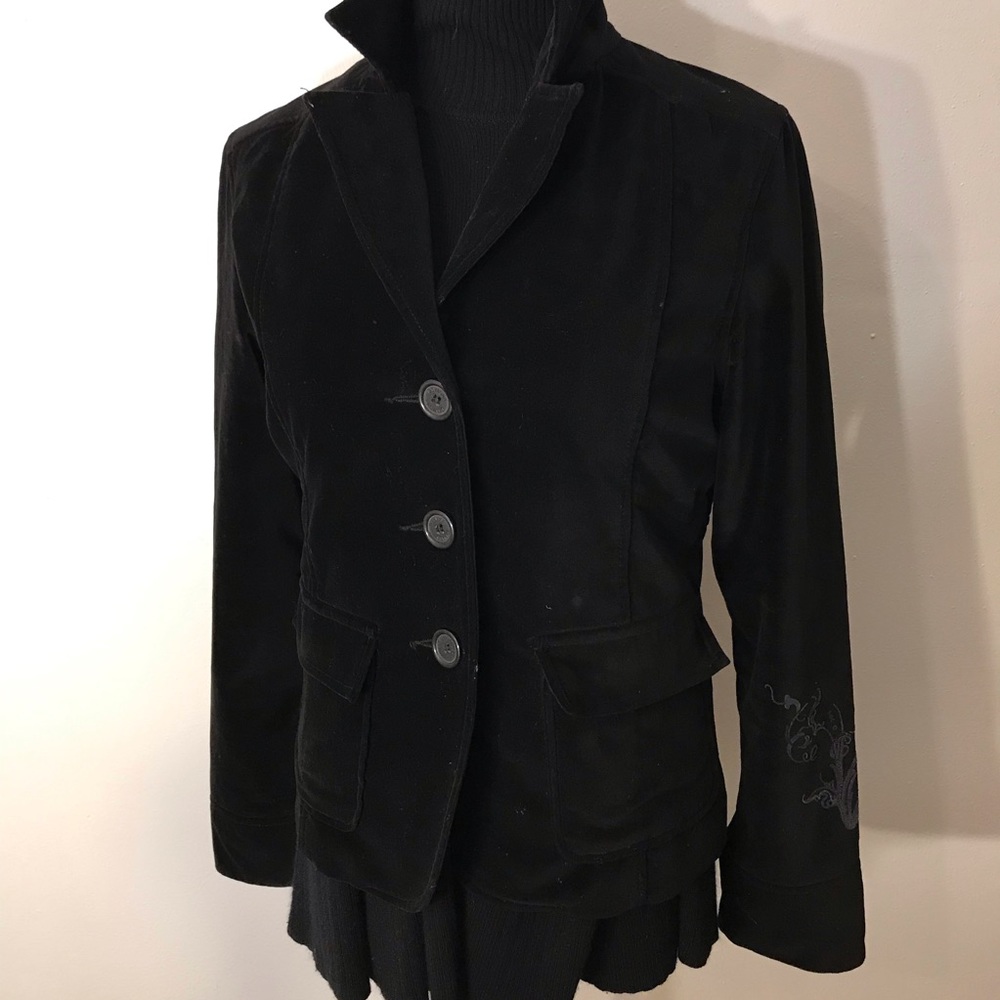 Eivissa | L | Black Cotton Velvet Blazer